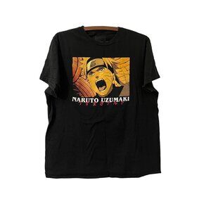 Naruto Shippuden Collection Mens Masashi Kishimoto Y2K Anime Black Tshirt Large
